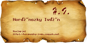 Horánszky Iván névjegykártya